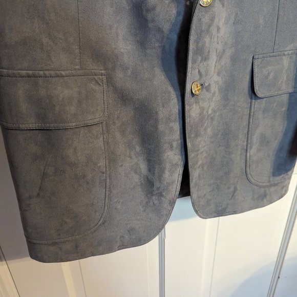 Golden Lancer Men's Suede Powder Blue Blazer sz 42 Imported Materials USA Made - Picture 6 of 14